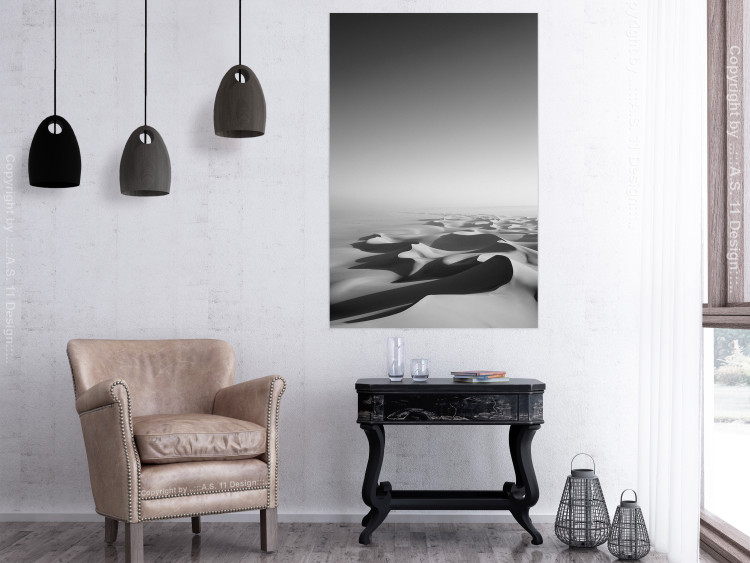 Wall Poster Endless Sahara - black and white landscape amidst dunes and desert sands 116500 additionalImage 17