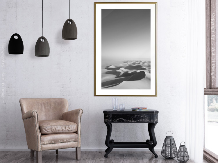 Wall Poster Endless Sahara - black and white landscape amidst dunes and desert sands 116500 additionalImage 15