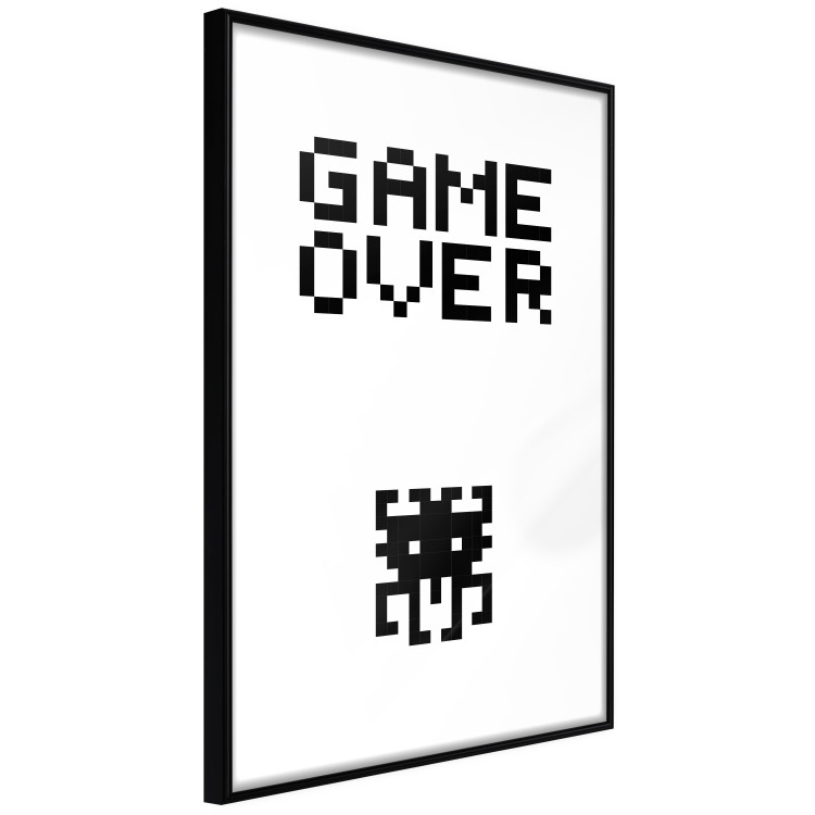 Poster Game Over - black and white composition with pixels and English text 116800 additionalImage 10