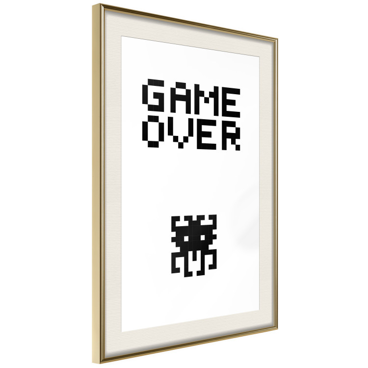 Poster Game Over - black and white composition with pixels and English text 116800 additionalImage 2