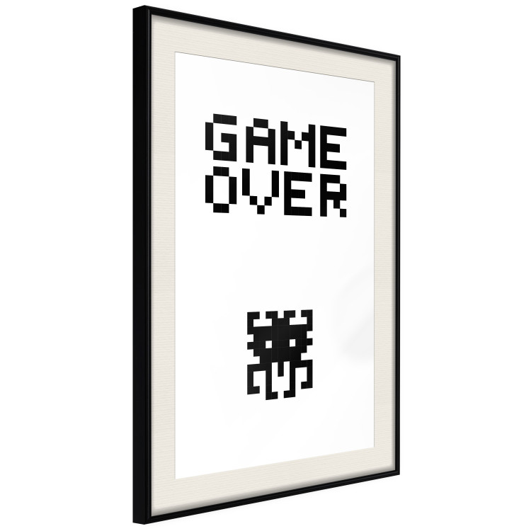 Poster Game Over - black and white composition with pixels and English text 116800 additionalImage 3