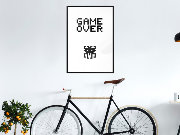 Poster Game Over - black and white composition with pixels and English text 116800 additionalImage 6
