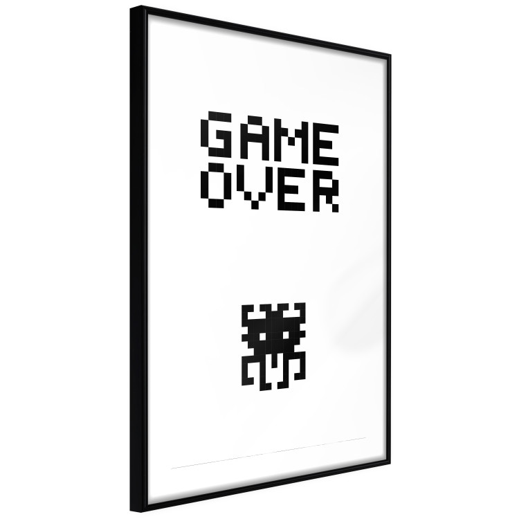 Poster Game Over - black and white composition with pixels and English text 116800 additionalImage 11
