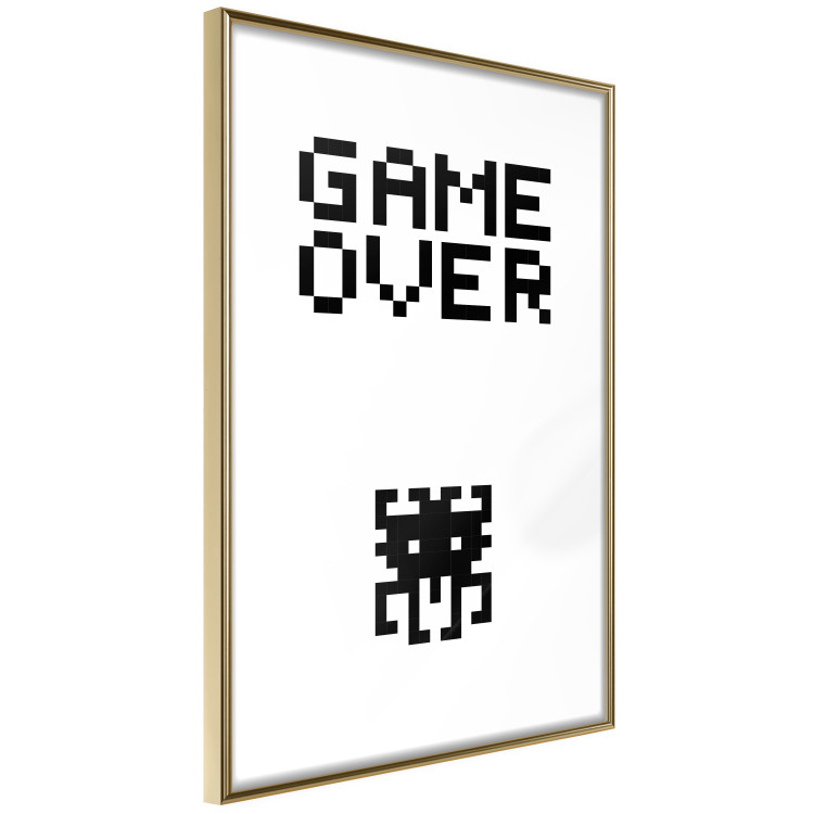 Poster Game Over - black and white composition with pixels and English text 116800 additionalImage 12