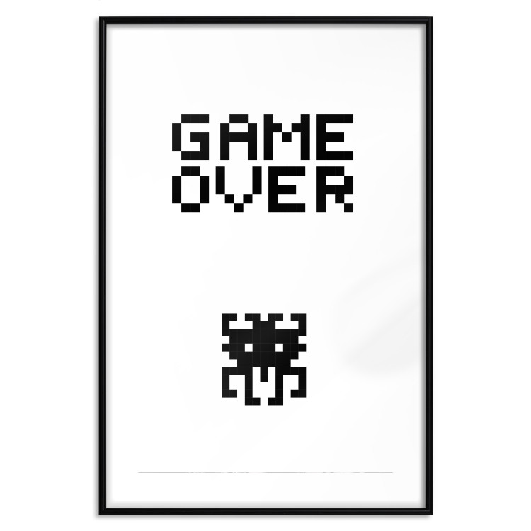 Poster Game Over - black and white composition with pixels and English text 116800 additionalImage 17