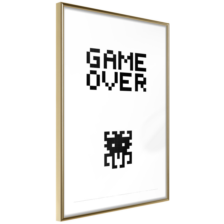 Poster Game Over - black and white composition with pixels and English text 116800 additionalImage 8