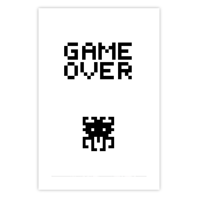 Poster Game Over - black and white composition with pixels and English text 116800 additionalImage 25