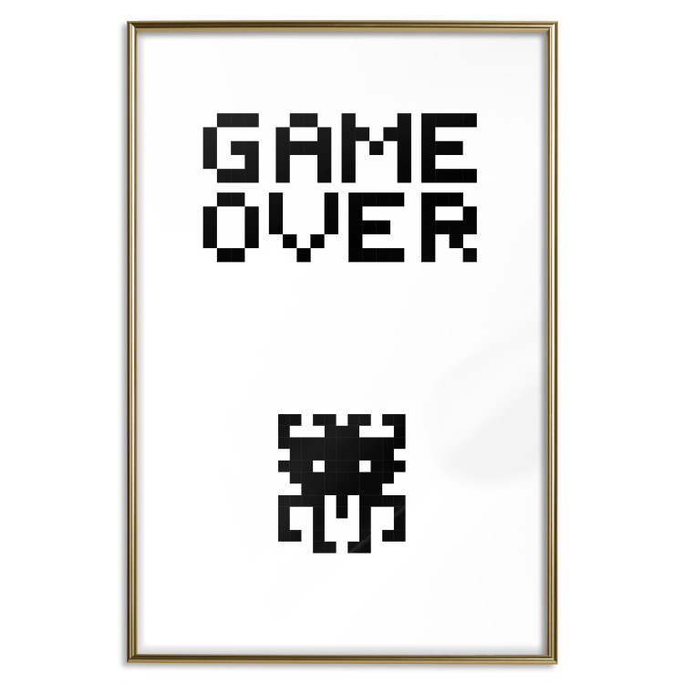 Poster Game Over - black and white composition with pixels and English text 116800 additionalImage 16
