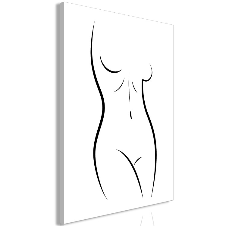 Canvas Print Linear silhouette of a woman - a human figure in a black white color on a minimalist drawing in a Scandinavian style 117200 additionalImage 2