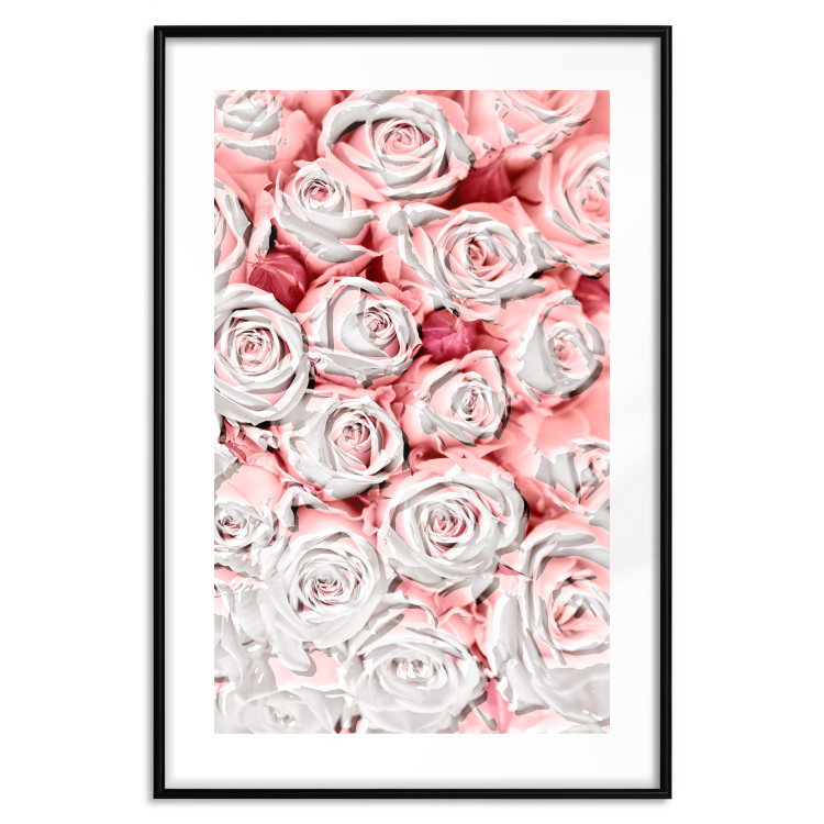 Poster White Roses - beautiful composition of lovely flowers in light pink color 117900 additionalImage 18