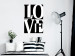 Poster Black and White Love - checkerboard pattern with black and white text 122900 additionalThumb 17