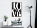 Poster Black and White Love - checkerboard pattern with black and white text 122900 additionalThumb 5