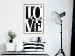 Poster Black and White Love - checkerboard pattern with black and white text 122900 additionalThumb 13