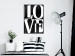 Poster Black and White Love - checkerboard pattern with black and white text 122900 additionalThumb 3