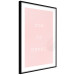 Wall Poster Now or Never - delicate English text on a pink background 123200 additionalThumb 11