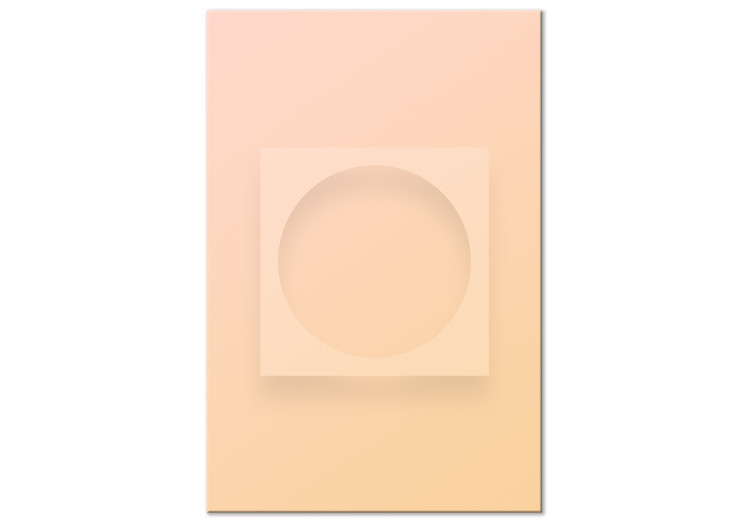 Canvas Pastel geometry - an abstract composition with a circle and a square 123800