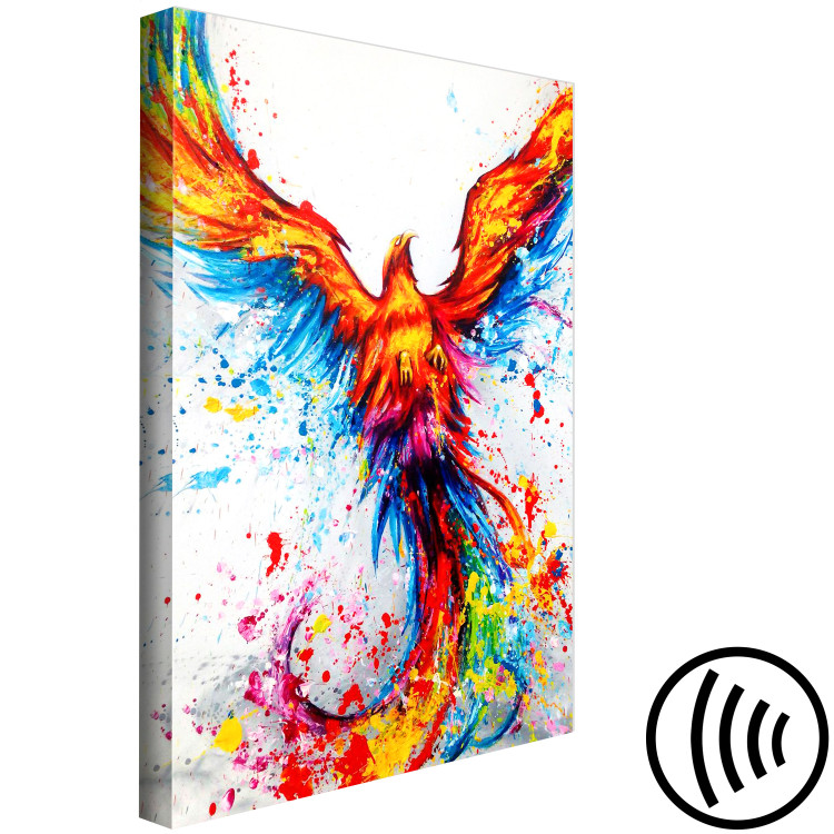 Canvas Birth of the Phoenix (1-part) vertical - exotic colorful bird 127200 additionalImage 6