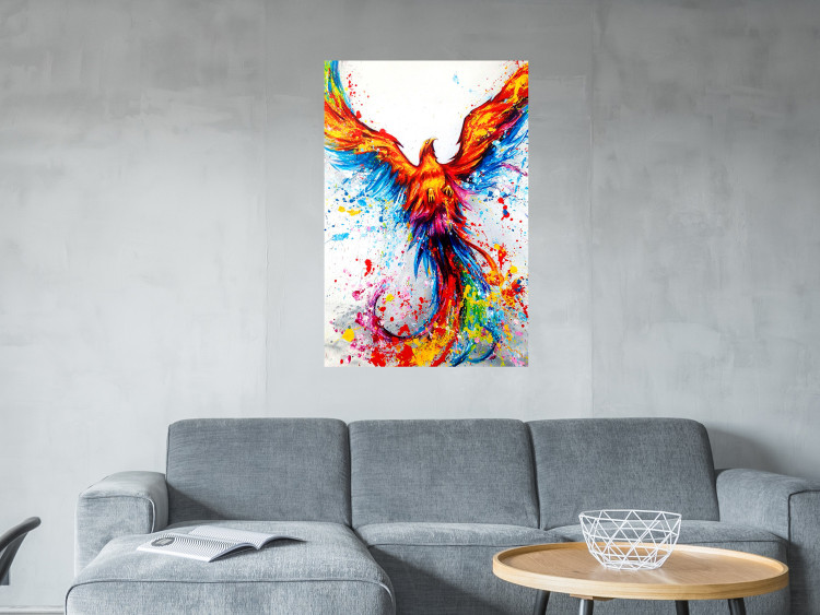 Canvas Birth of the Phoenix (1-part) vertical - exotic colorful bird 127200 additionalImage 3