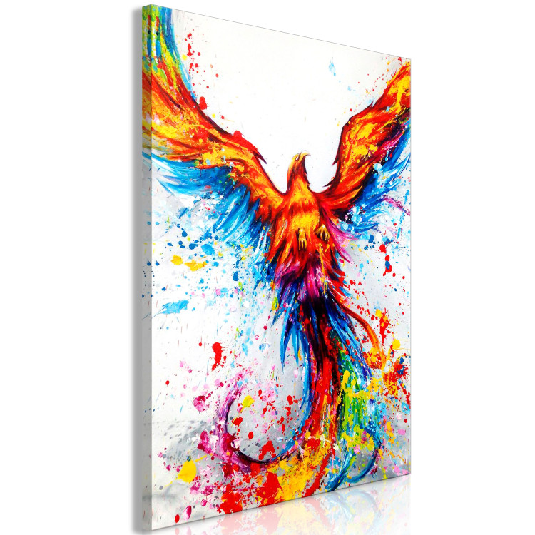 Canvas Birth of the Phoenix (1-part) vertical - exotic colorful bird 127200 additionalImage 2