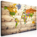 Large canvas print Map on wood: Colourful Travels II [Large Format] 128500 additionalThumb 3