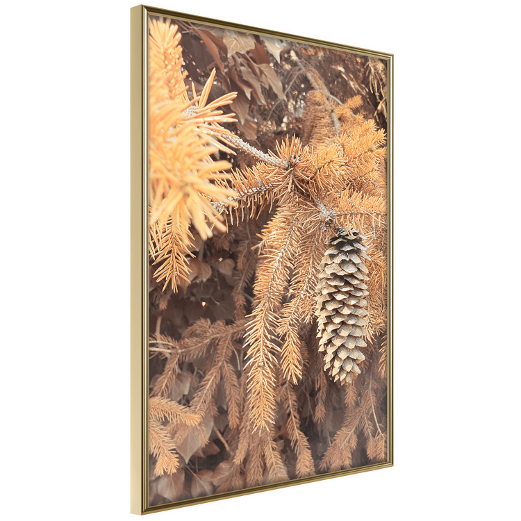 Poster Golden Cone - autumn composition of forest plants in brown hues 131800 additionalImage 14