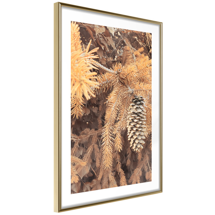 Poster Golden Cone - autumn composition of forest plants in brown hues 131800 additionalImage 9