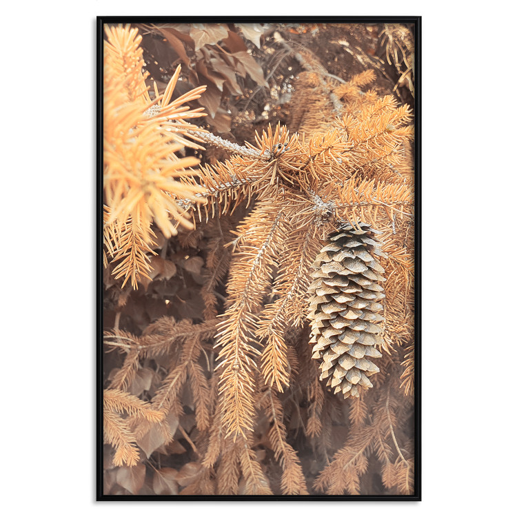 Poster Golden Cone - autumn composition of forest plants in brown hues 131800 additionalImage 18