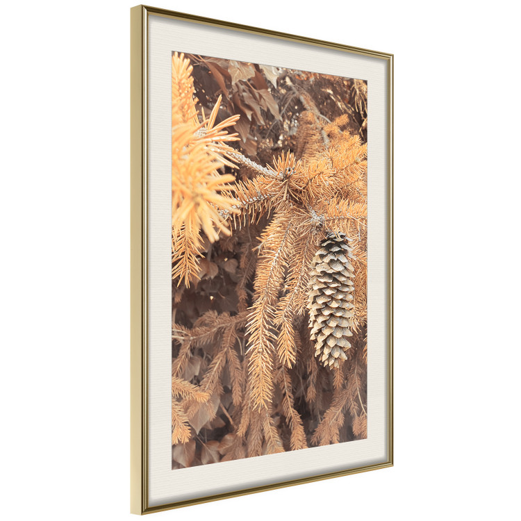 Poster Golden Cone - autumn composition of forest plants in brown hues 131800 additionalImage 3