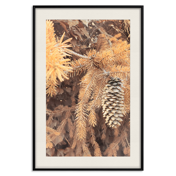 Poster Golden Cone - autumn composition of forest plants in brown hues 131800 additionalImage 19