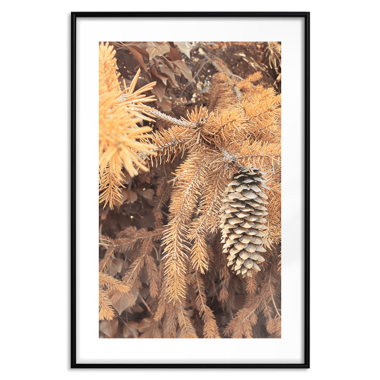 Poster Golden Cone - autumn composition of forest plants in brown hues 131800 additionalImage 15