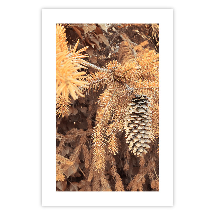 Poster Golden Cone - autumn composition of forest plants in brown hues 131800 additionalImage 19