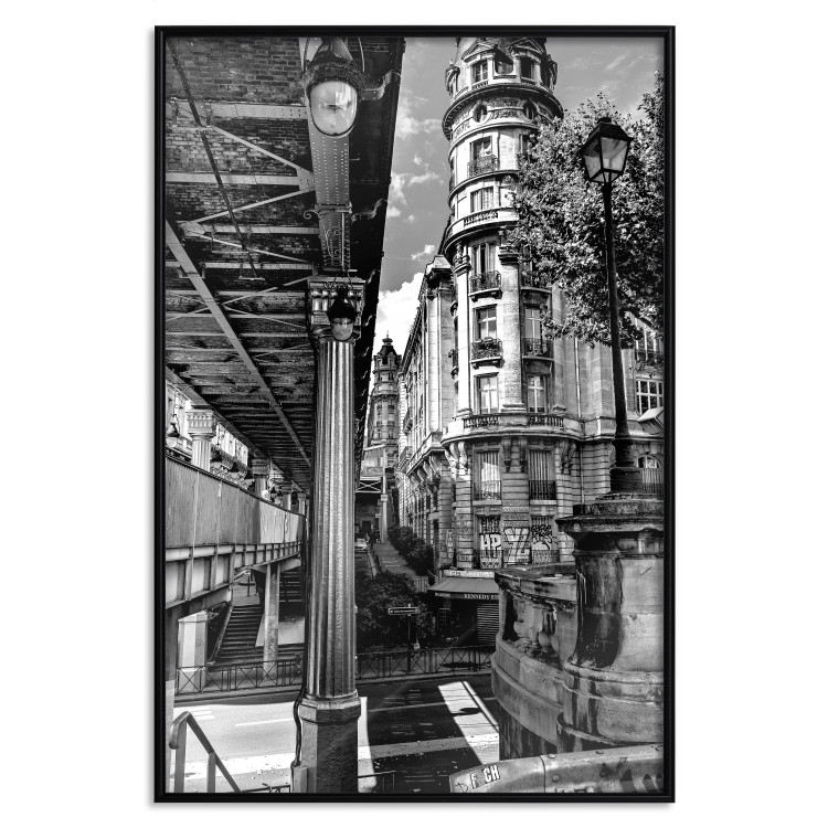 Wall Poster View of Bir-Hakeim - black and white city architecture with columns 132300 additionalImage 16