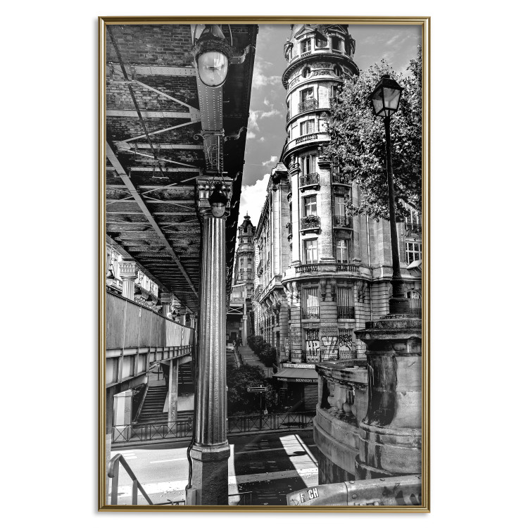Wall Poster View of Bir-Hakeim - black and white city architecture with columns 132300 additionalImage 17