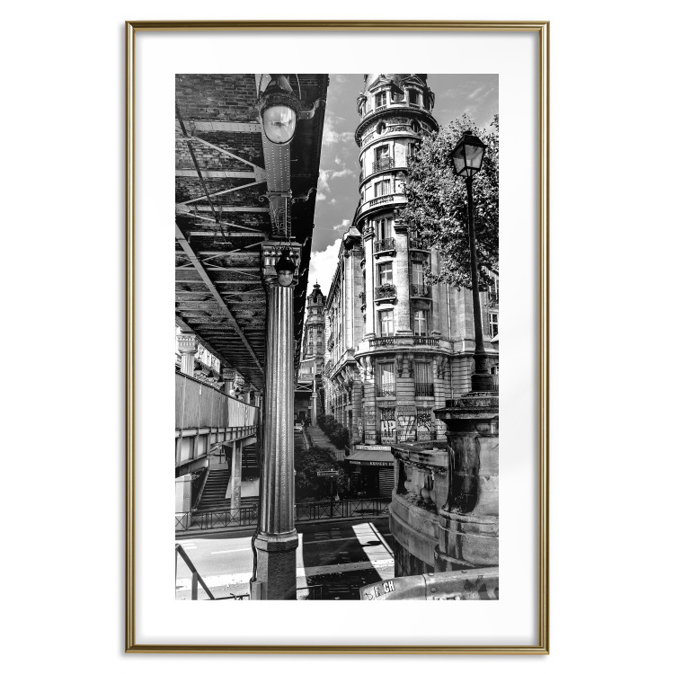Wall Poster View of Bir-Hakeim - black and white city architecture with columns 132300 additionalImage 14