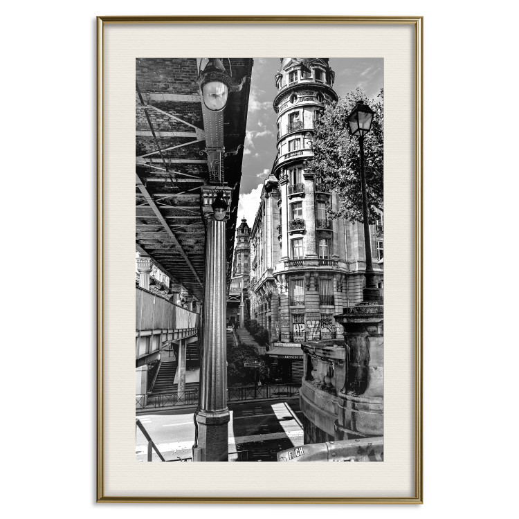Wall Poster View of Bir-Hakeim - black and white city architecture with columns 132300 additionalImage 20