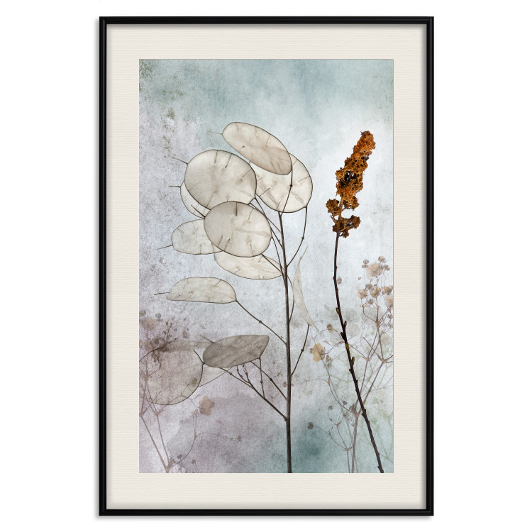 Poster Misty Lunaria - romantic meadow composition with flowers on a light background 135100 additionalImage 19