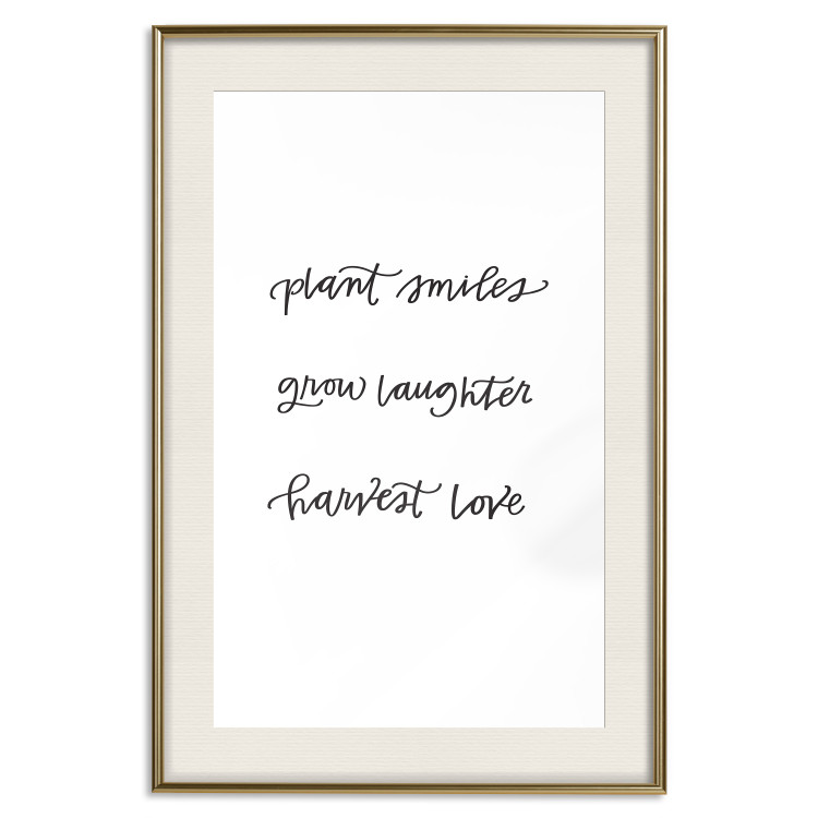 Wall Poster Joy and Love - black English texts on a white background 135600 additionalImage 2