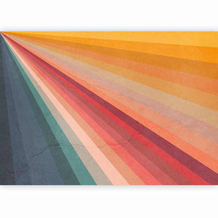 Wall Mural Summer sunshine - multicoloured retro striped background with texture 137500 additionalImage 1