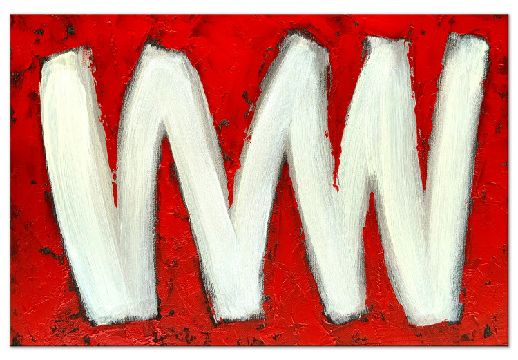 Canvas Print Two Letters W (1-piece) Wide - abstraction on a red background 138300
