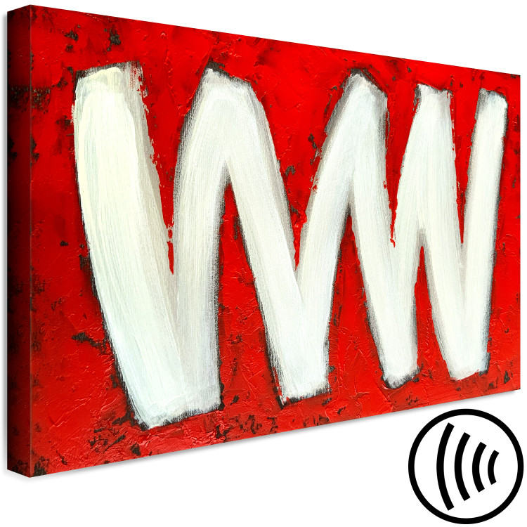 Canvas Print Two Letters W (1-piece) Wide - abstraction on a red background 138300 additionalImage 6