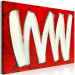 Canvas Print Two Letters W (1-piece) Wide - abstraction on a red background 138300 additionalThumb 2