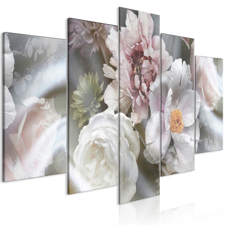 Canvas Print Spring Garden (5-piece) Wide - flowers on light canvas 143500 additionalImage 2