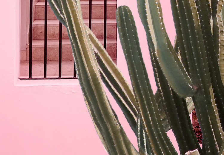 Wall Poster Miami Cactus - A Pink Holiday Home Against a Blue Sky and Light 144500 additionalImage 8