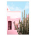 Wall Poster Miami Cactus - A Pink Holiday Home Against a Blue Sky and Light 144500