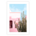 Wall Poster Miami Cactus - A Pink Holiday Home Against a Blue Sky and Light 144500 additionalThumb 13