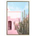 Wall Poster Miami Cactus - A Pink Holiday Home Against a Blue Sky and Light 144500 additionalThumb 17