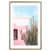 Wall Poster Miami Cactus - A Pink Holiday Home Against a Blue Sky and Light 144500 additionalThumb 16