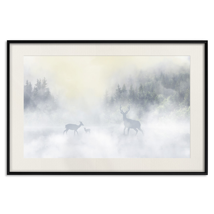 Wall Poster Roe Deer and Deer in the Fog - Animals Against the Background of Forests, Lake and Mountains 145300 additionalImage 27