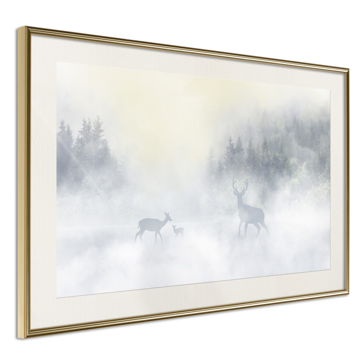 Wall Poster Roe Deer and Deer in the Fog - Animals Against the Background of Forests, Lake and Mountains 145300 additionalImage 15