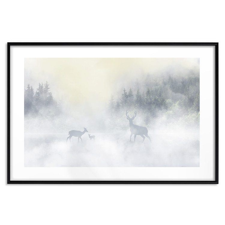 Wall Poster Roe Deer and Deer in the Fog - Animals Against the Background of Forests, Lake and Mountains 145300 additionalImage 25